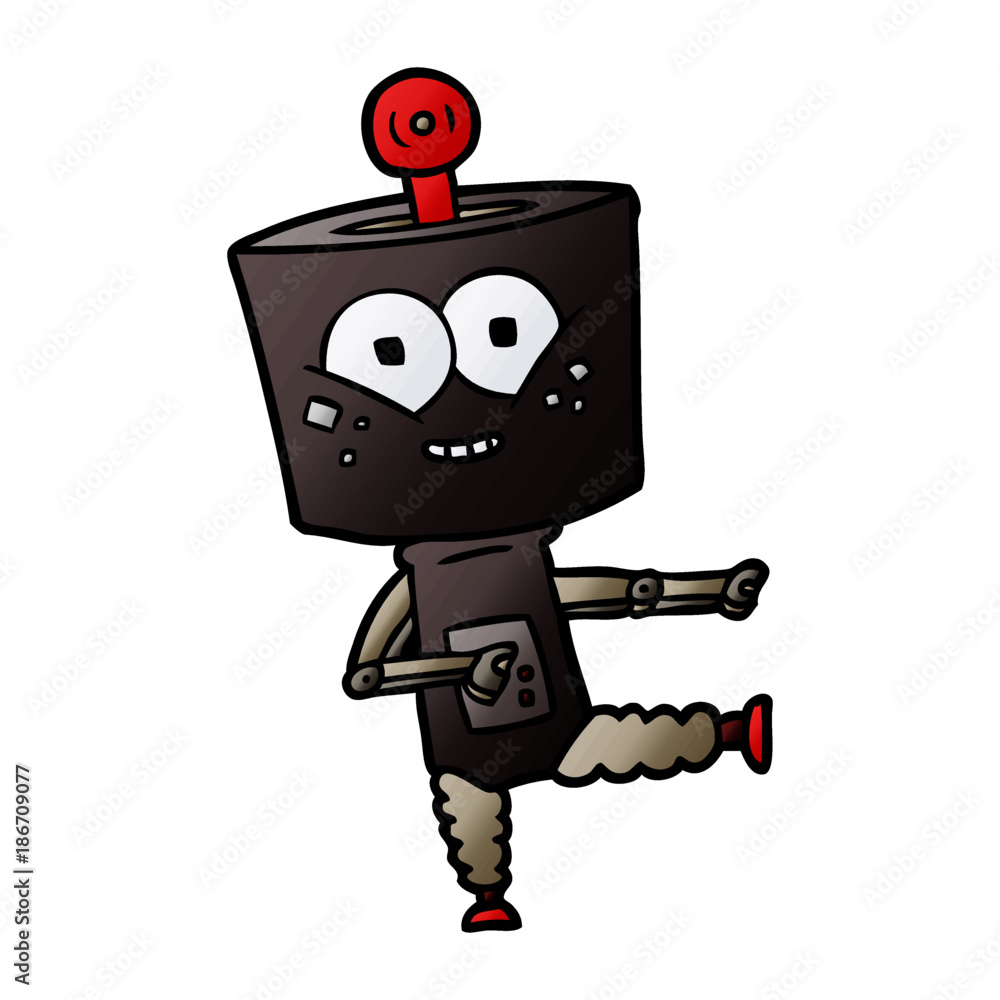 happy cartoon robot dancing happy cartoon robot dancing