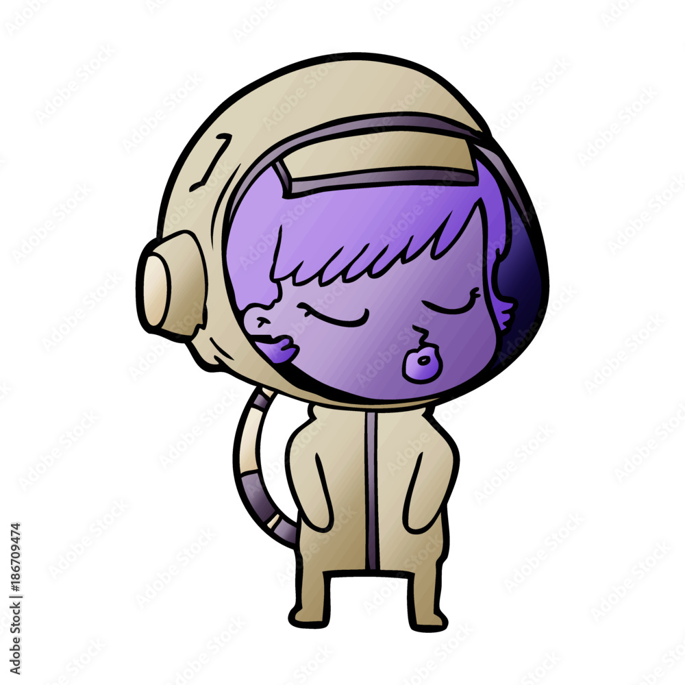 cartoon pretty astronaut girl cartoon pretty astronaut girl