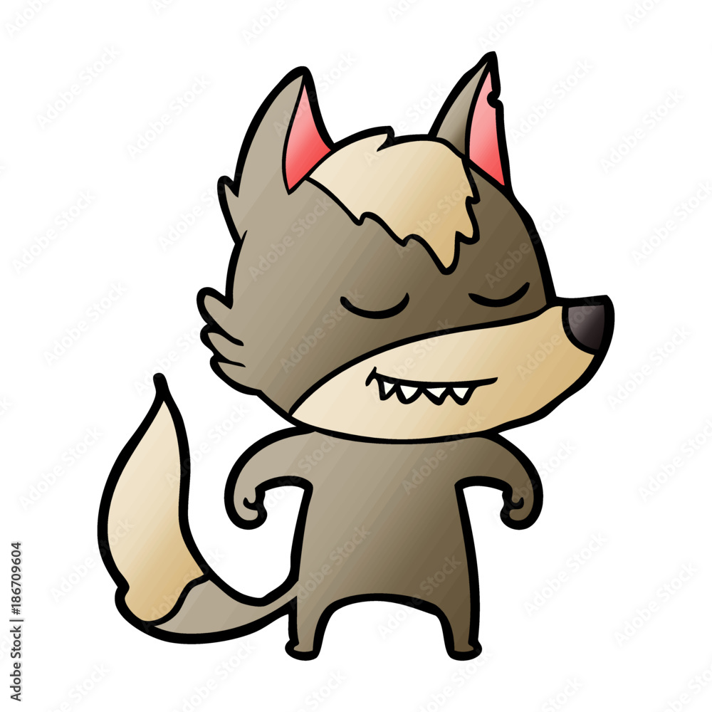 friendly cartoon wolf