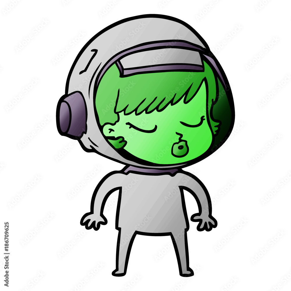 cartoon pretty astronaut girl cartoon pretty astronaut girl