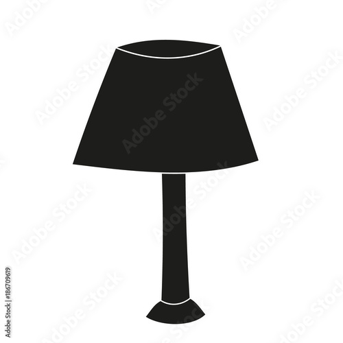 vector, isolated table lamp, silhouette