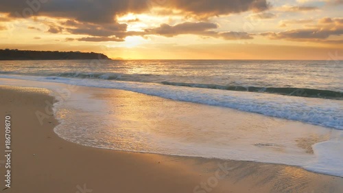 Wallpaper Mural Beautiful wave seascape. Sundown on the sea shore. Nature composition. Torontodigital.ca