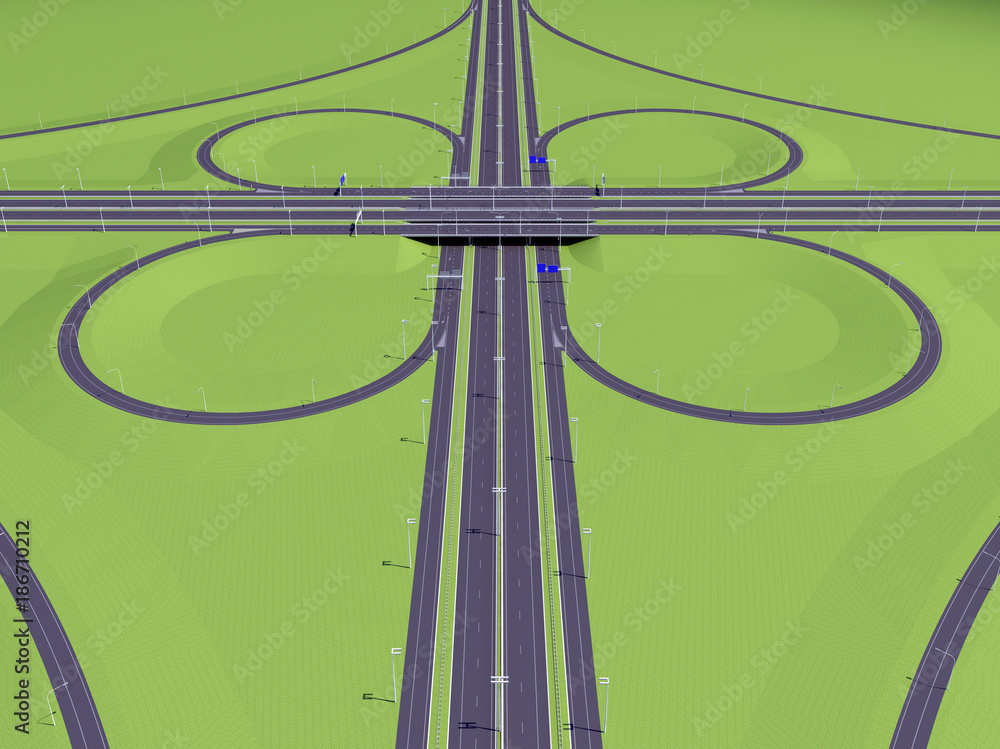 Fototapeta premium symmetric intersection highway