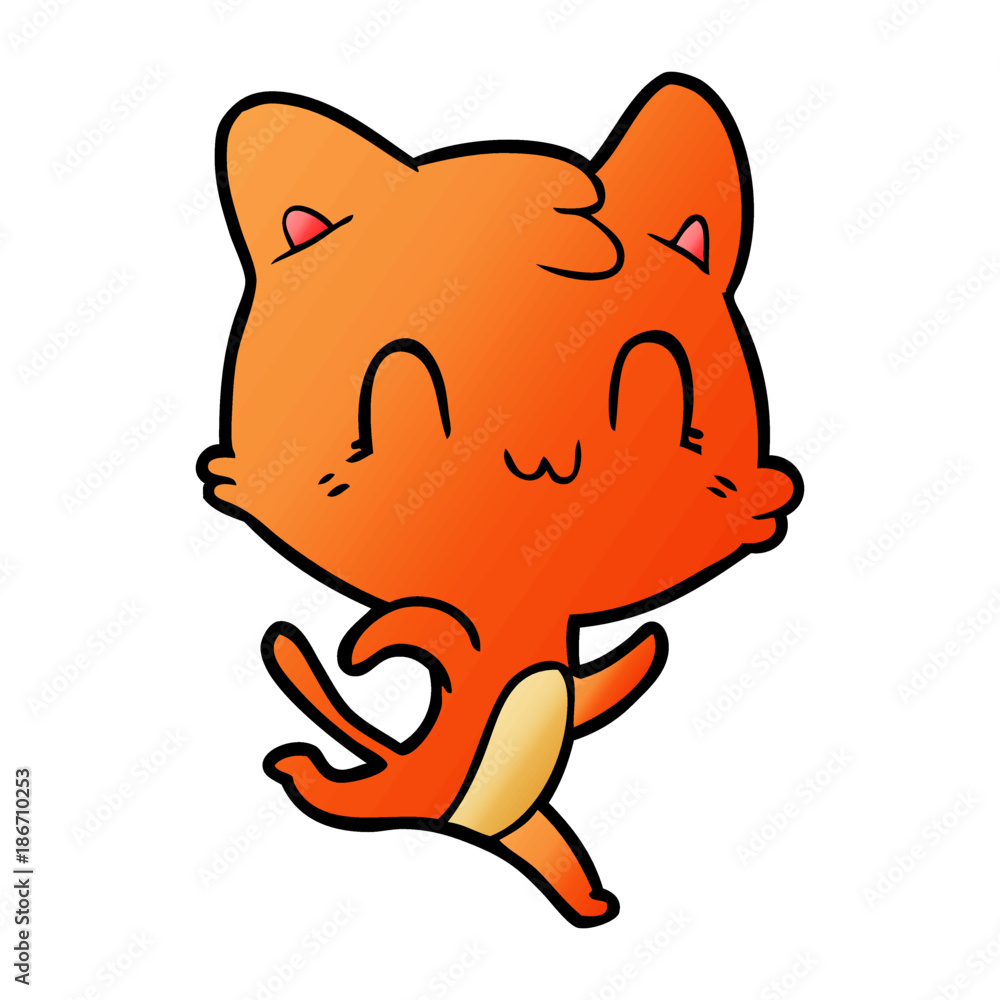 cartoon happy cat cartoon happy cat