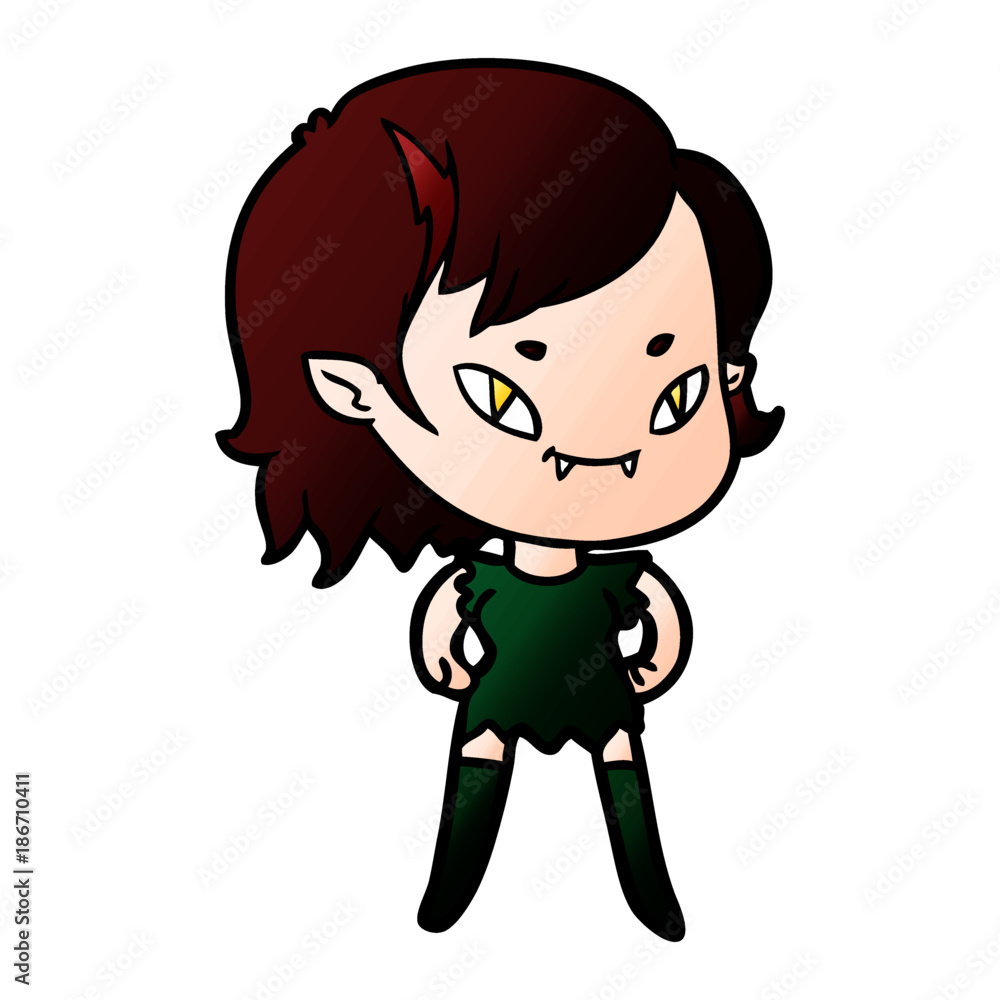 cartoon friendly vampire girl cartoon friendly vampire girl