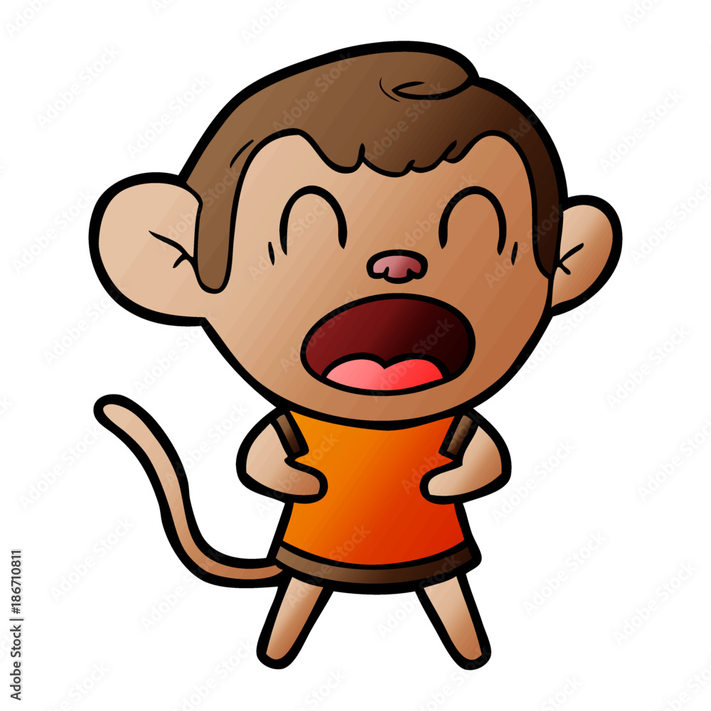 shouting cartoon monkey shouting cartoon monkey