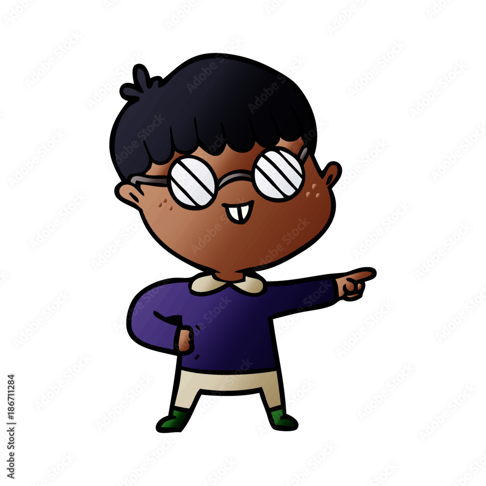 cartoon boy wearing spectacles