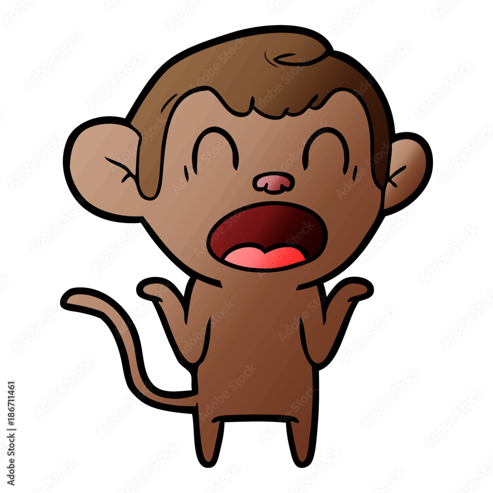 shouting cartoon monkey shrugging shoulders shouting cartoon monkey shrugging shoulders