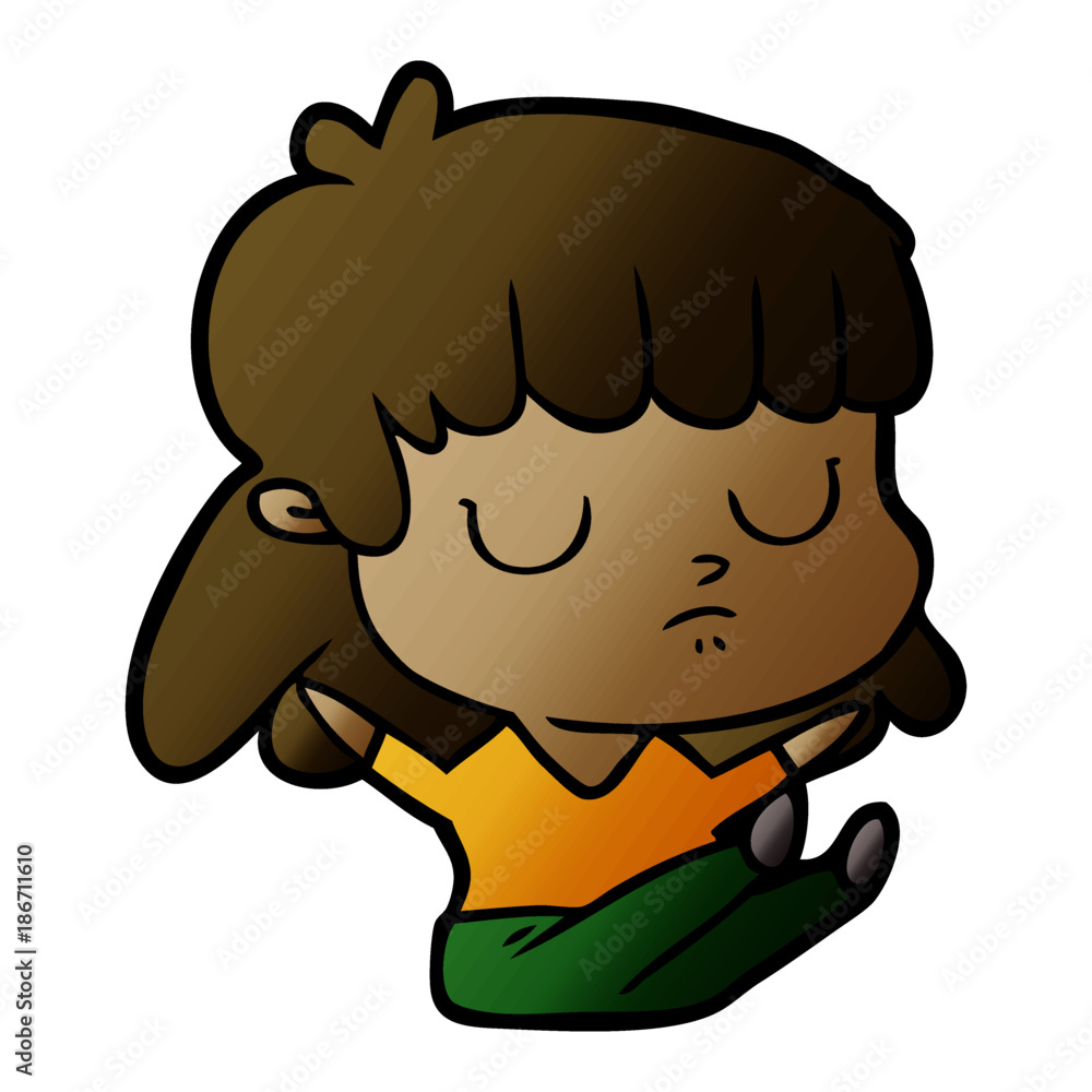 cartoon indifferent woman sitting cartoon indifferent woman sitting