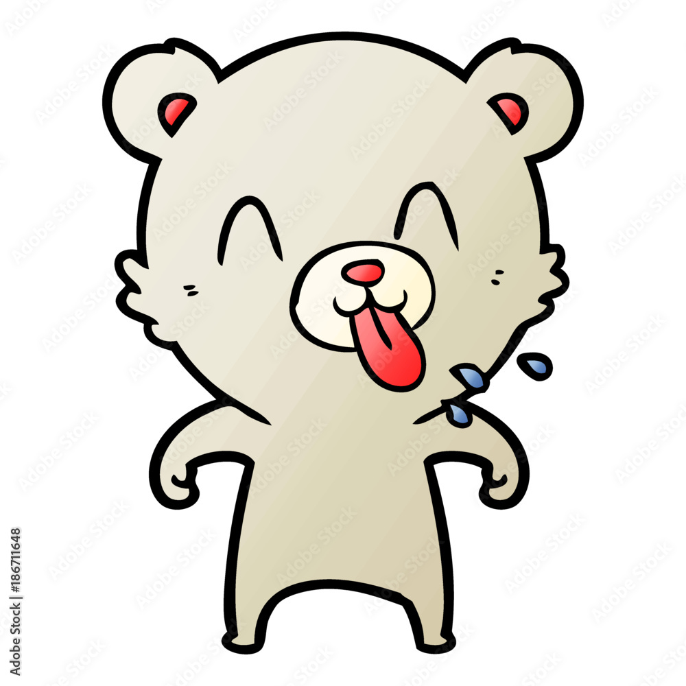 rude cartoon polar bear sticking out tongue rude cartoon polar bear sticking out tongue