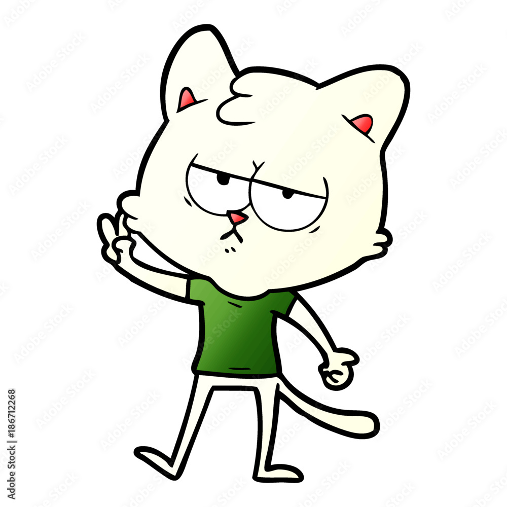 Obraz premium bored cartoon cat