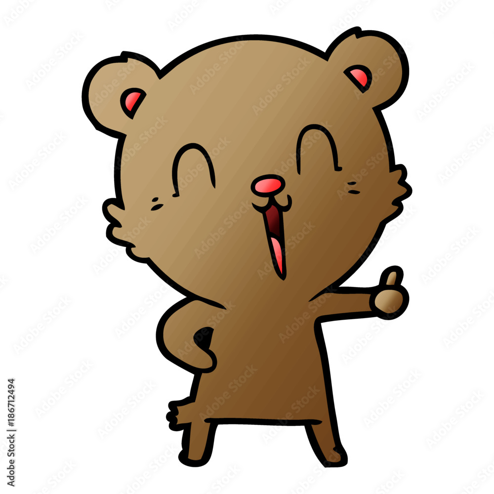 Fototapeta premium happy laughing cartoon bear