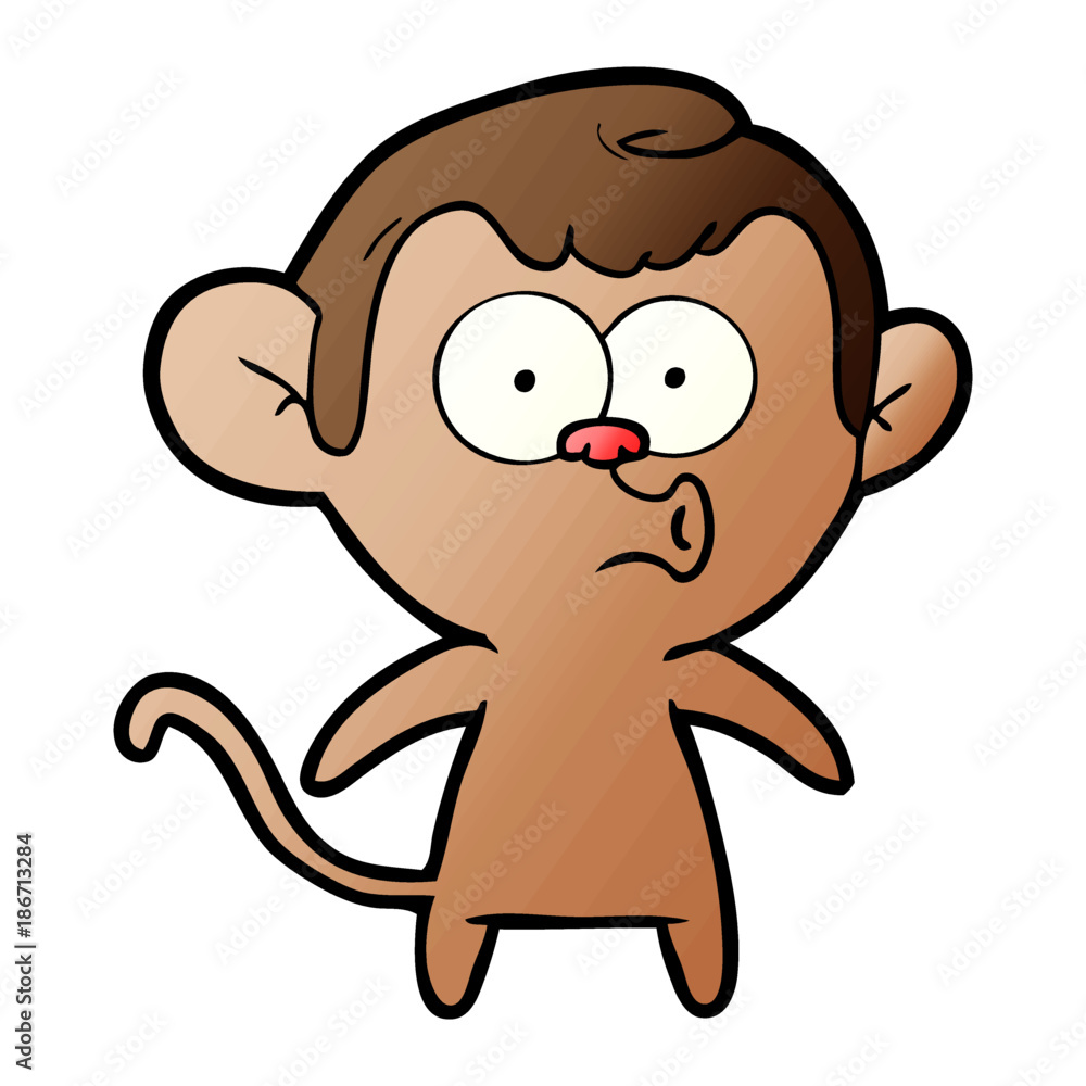 Obraz premium cartoon hooting monkey