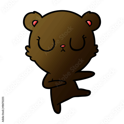 peaceful cartoon bear cub
