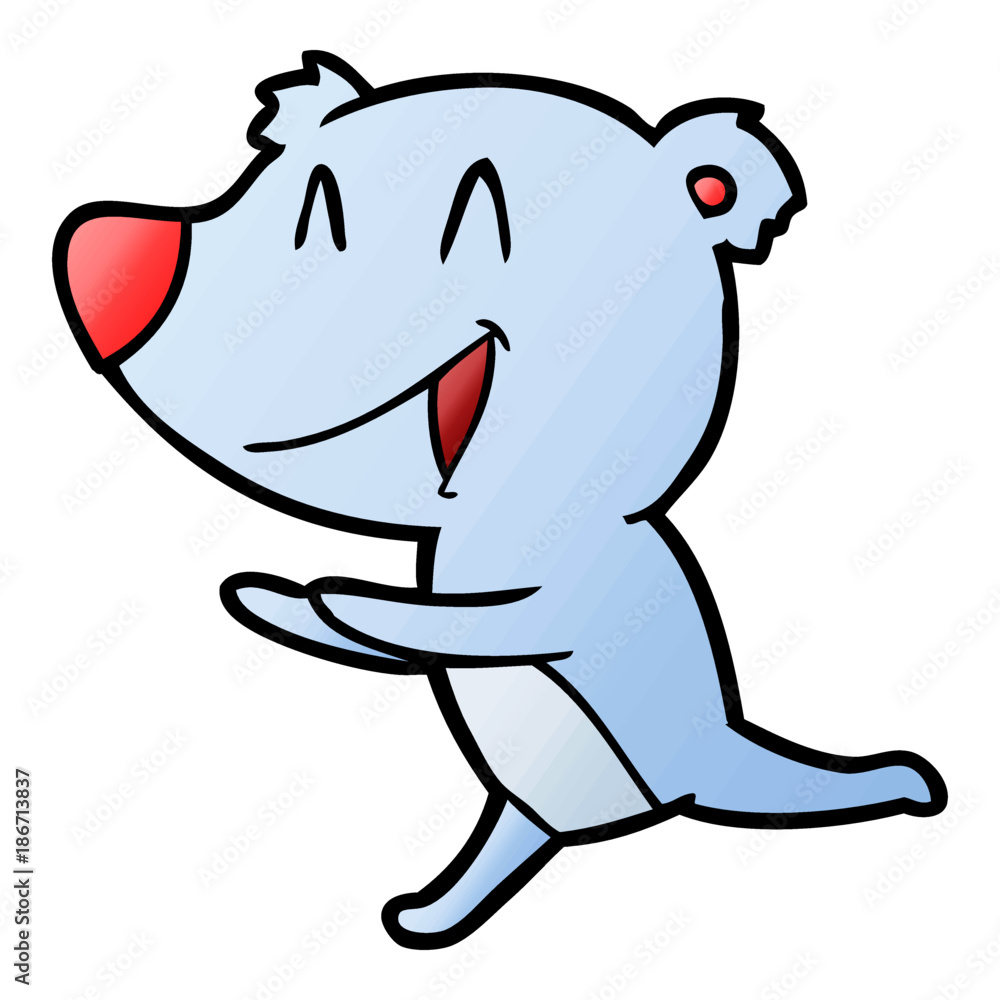 Obraz premium running bear cartoon
