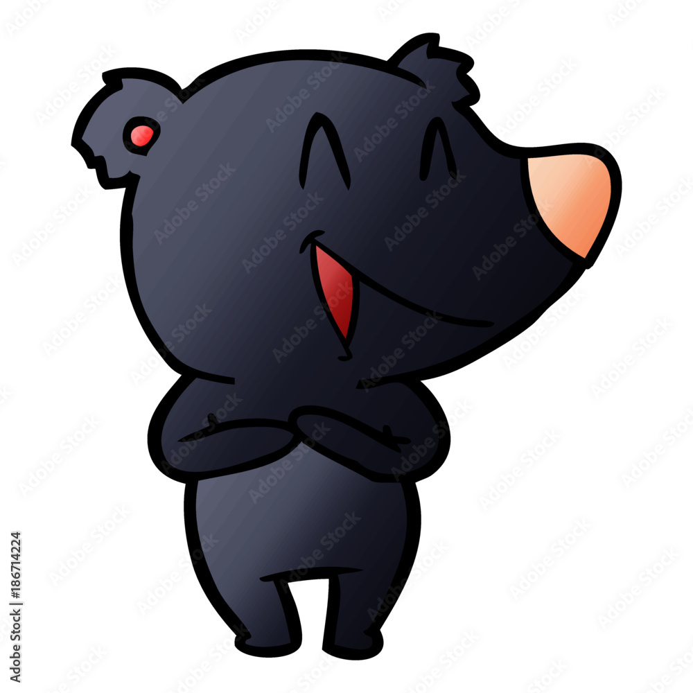Fototapeta premium laughing bear cartoon