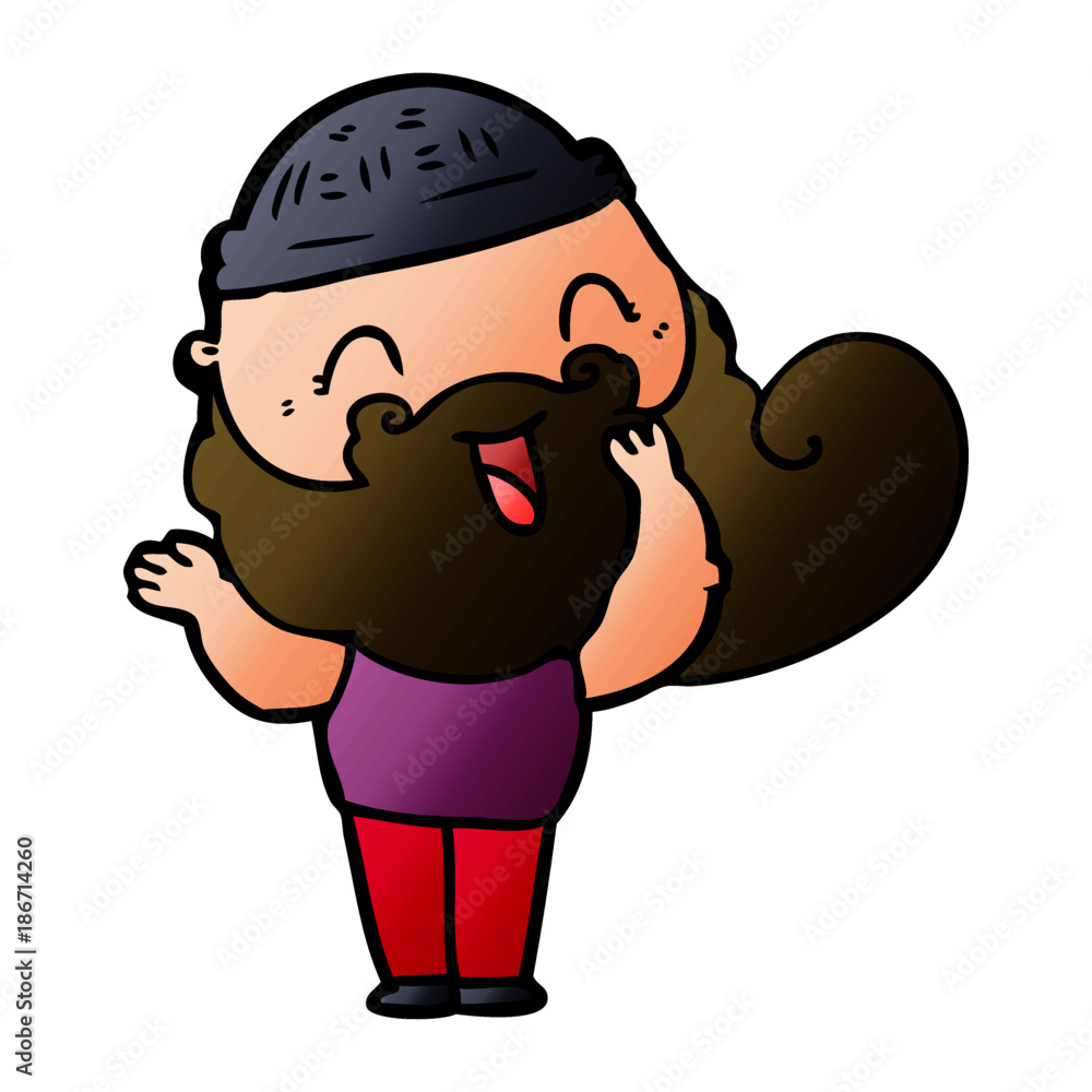 Naklejka premium happy bearded man
