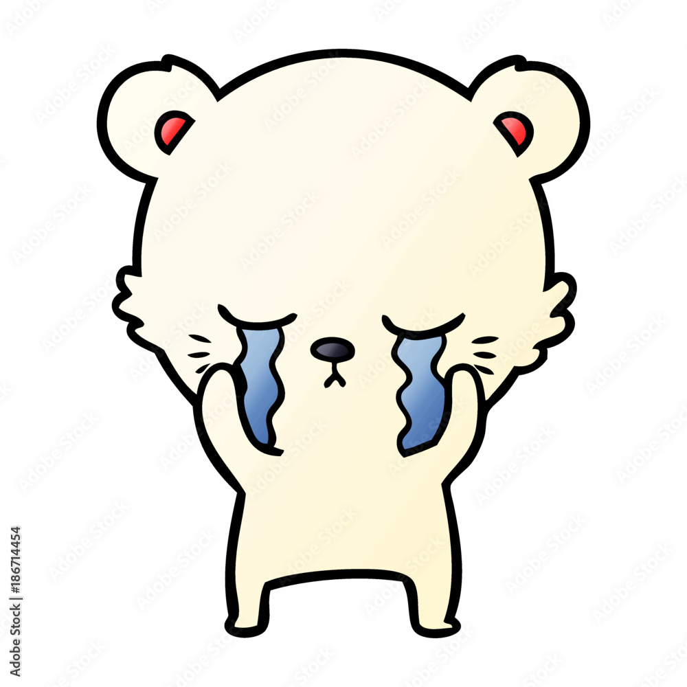 crying cartoon polar bear