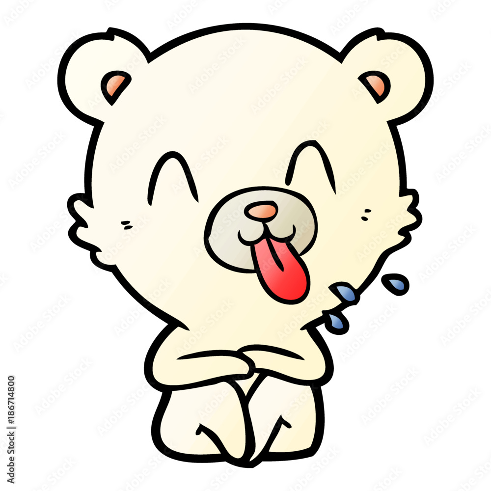 rude cartoon polar bear sticking out tongue rude cartoon polar bear sticking out tongue