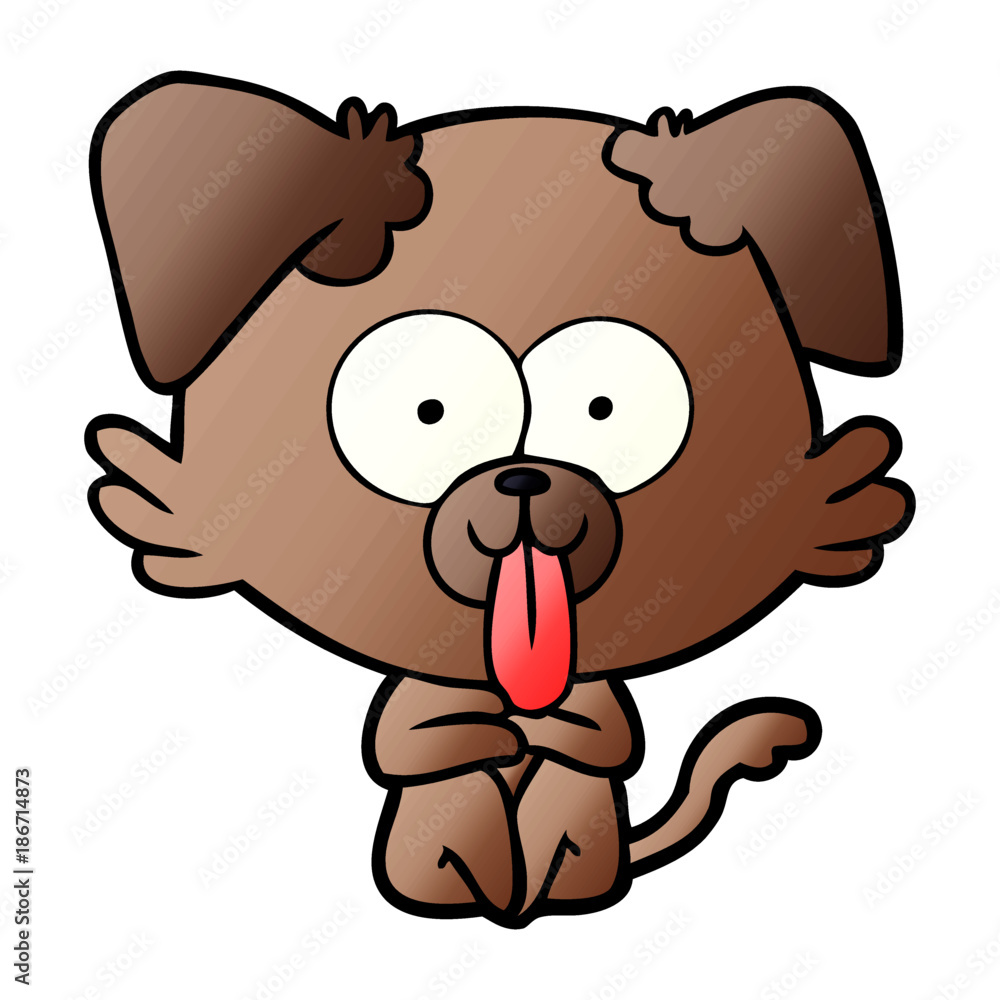 Fototapeta premium cartoon dog with tongue sticking out