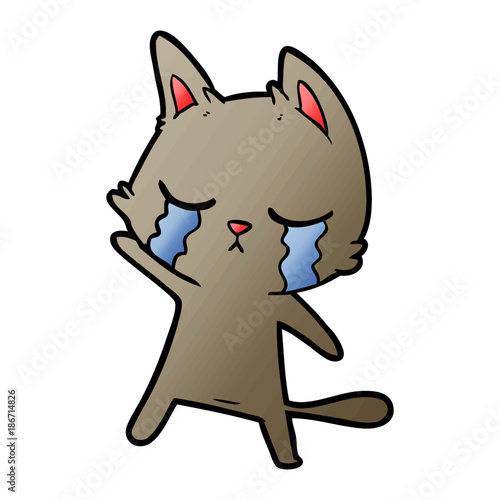 crying cartoon cat