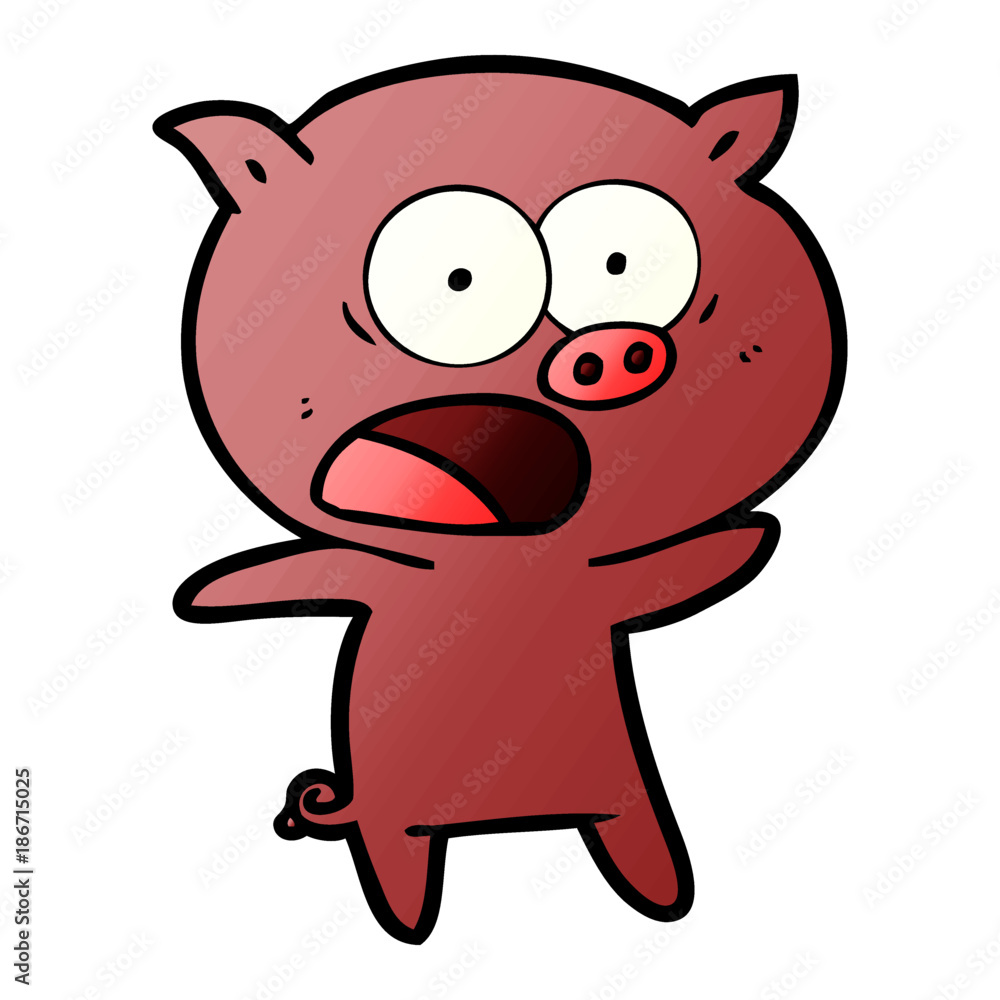 cartoon pig shouting