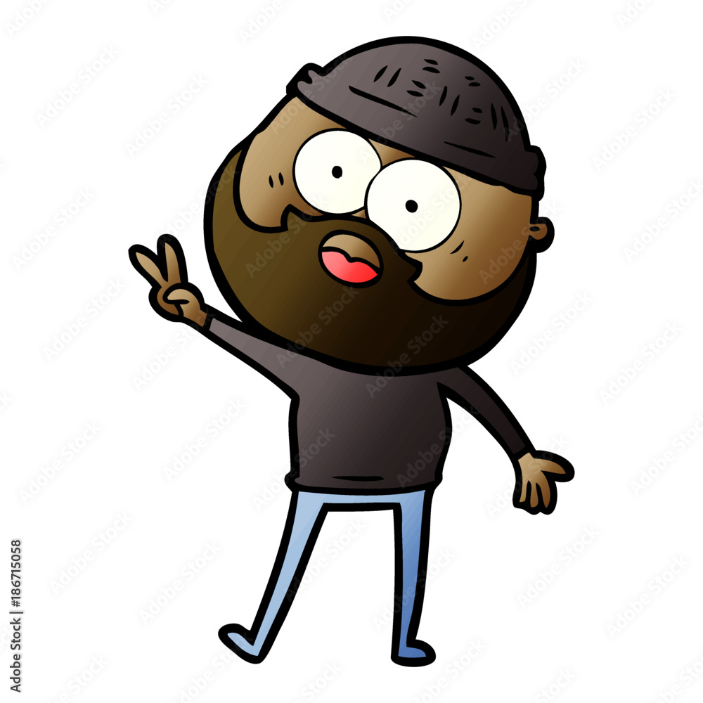 Obraz premium cartoon bearded man