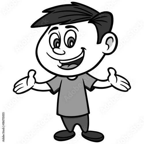 Boy Talking Illustration - A vector cartoon illustration of a Boy Talking.
