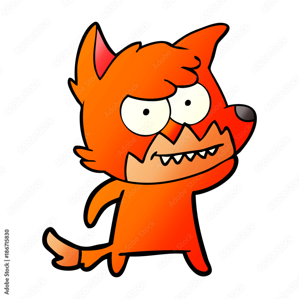 cartoon grinning fox