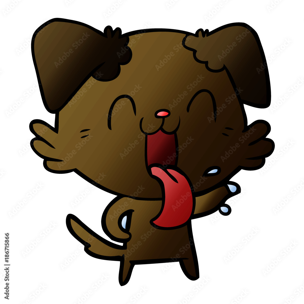 Fototapeta premium cartoon panting dog