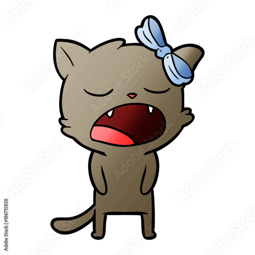 cartoon cat meowing