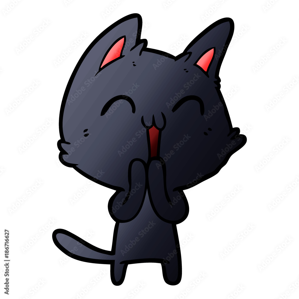 happy cartoon cat