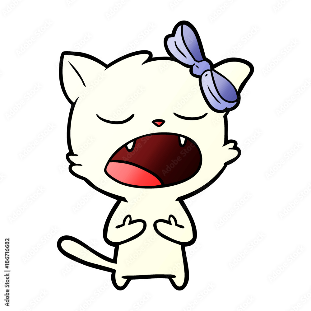 cartoon cat meowing