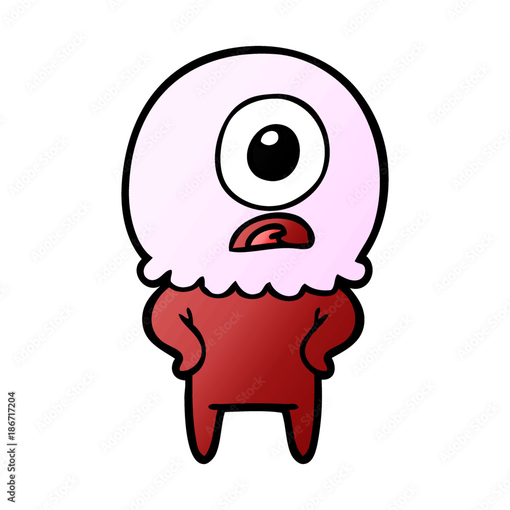 cartoon cyclops alien spaceman cartoon cyclops alien spaceman