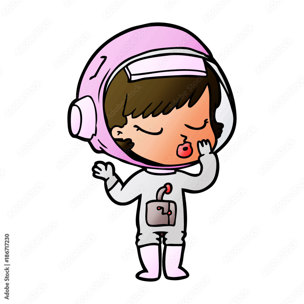 cartoon pretty astronaut girl cartoon pretty astronaut girl