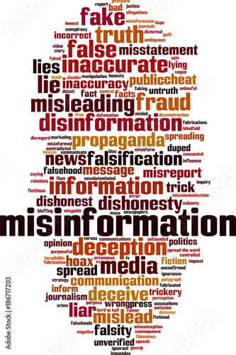 Misinformation word cloud