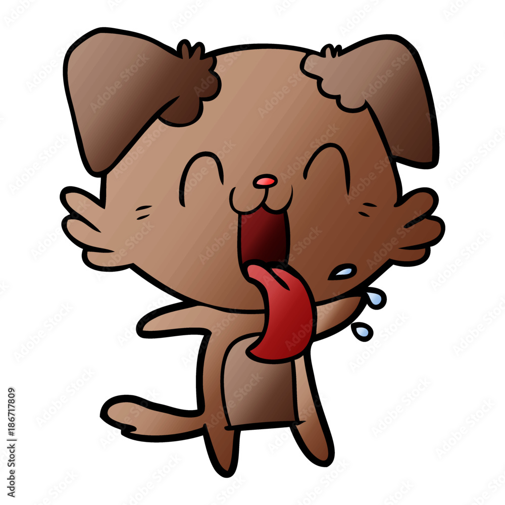 Obraz premium cartoon panting dog