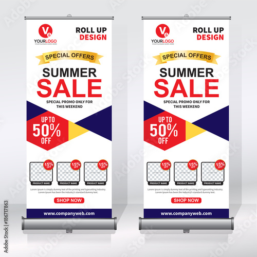 Roll up banner design template