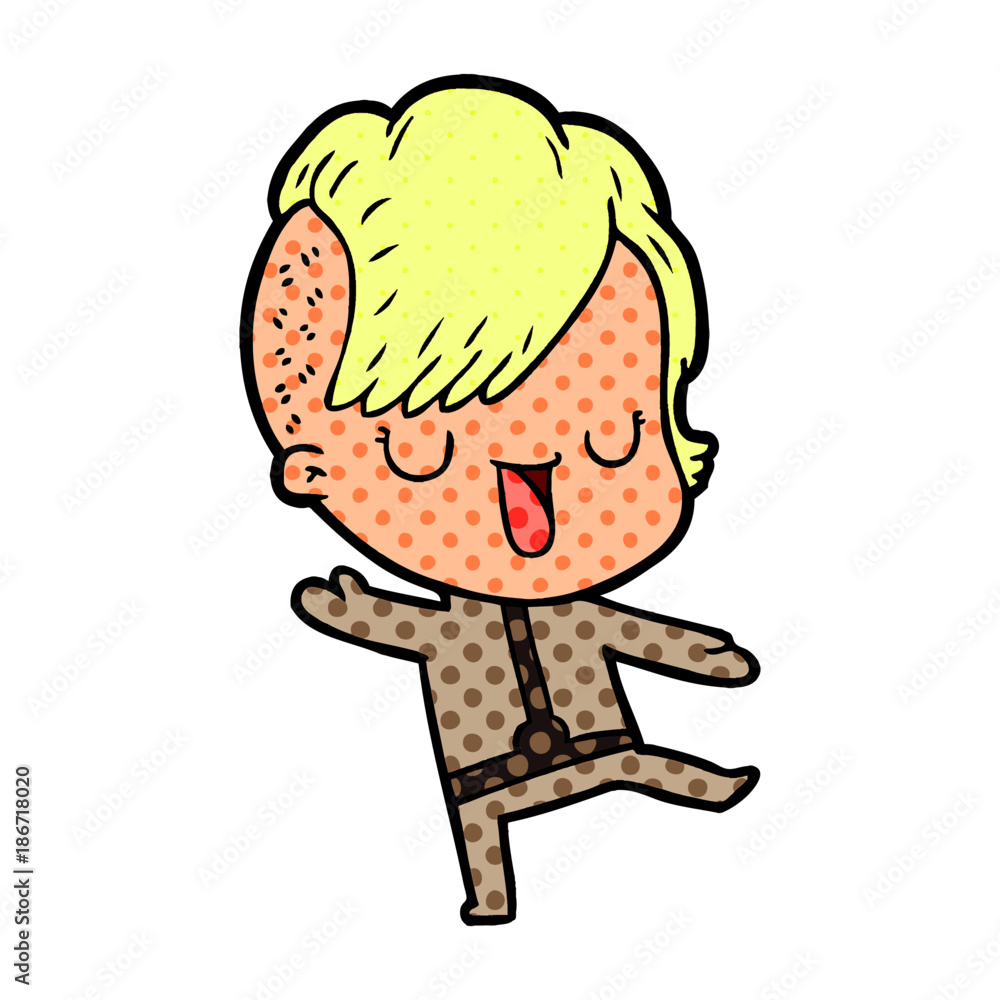 cute cartoon girl with hipster haircut cute cartoon girl with hipster haircut