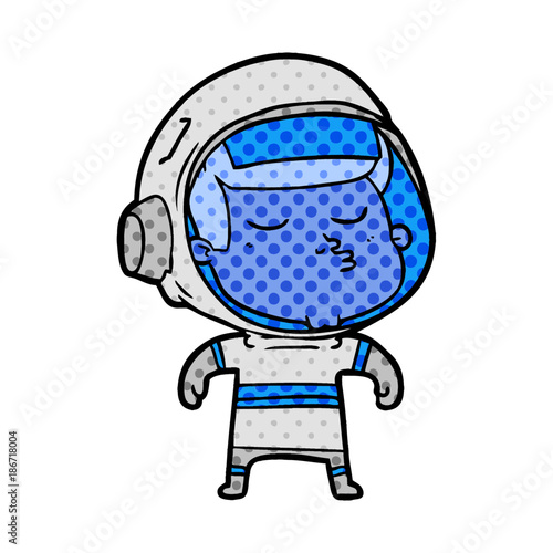 cartoon confident astronaut
