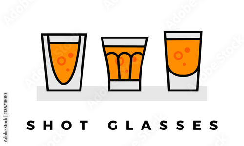 Set of Shot Glasses isolated on white background. eps 10