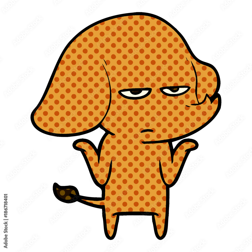 Obraz premium annoyed cartoon elephant