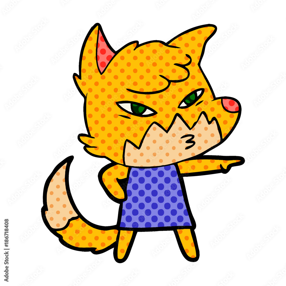 clever cartoon fox