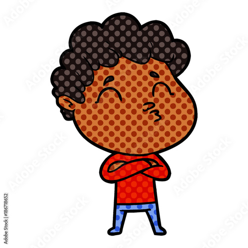 cartoon man pouting