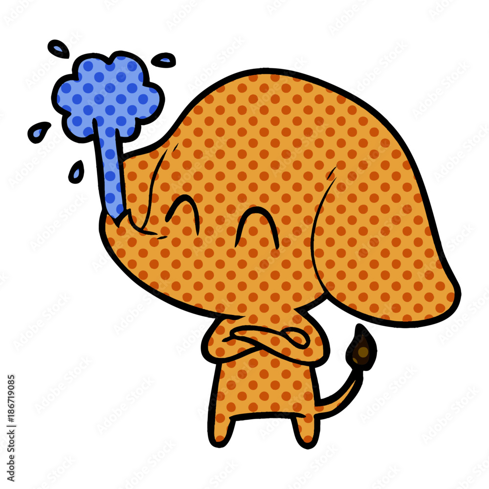 cute cartoon elephant spouting water cute cartoon elephant spouting water