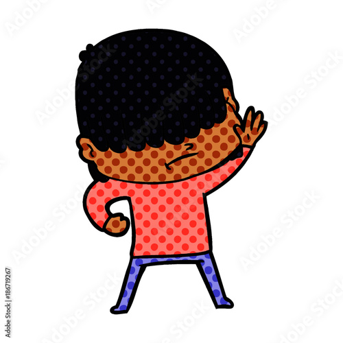 cartoon boy with untidy hair
