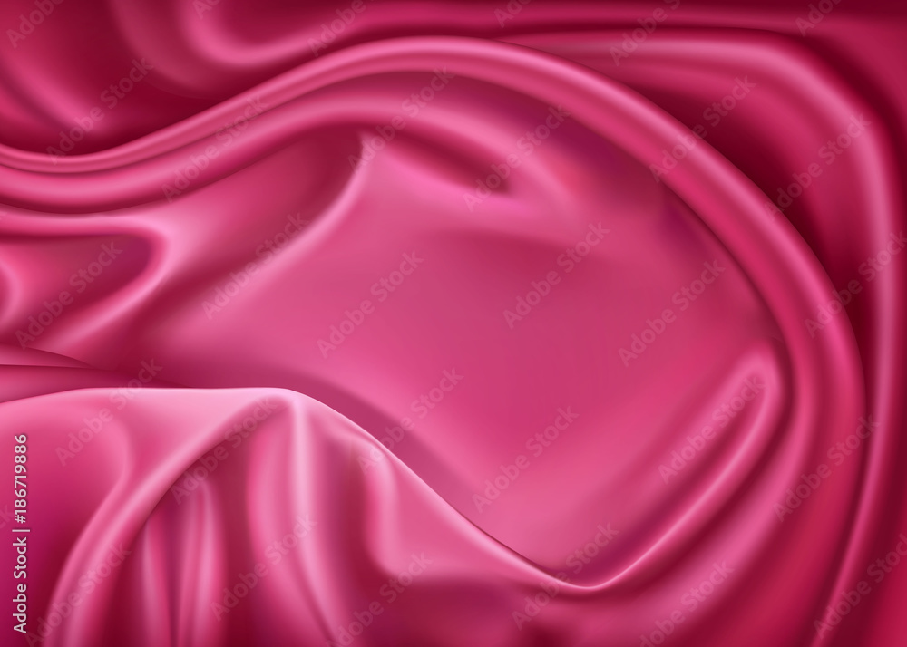 Fototapeta premium Vector luxury realistic pink silk, satin textile