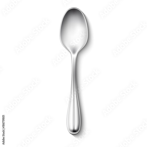 Realistic vector spoon mockup isolated