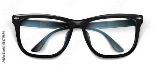 Vector realistic eyeglasses, spectacles mockup