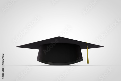 Graduation cap. education and academic concept. 3D Rendering